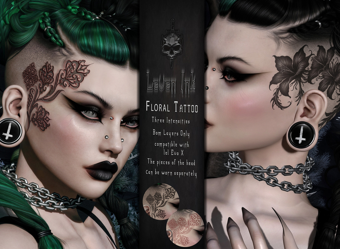 Leven Ink - Floral Head Tattoo