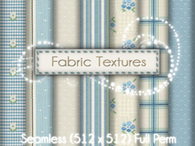 FULL PERM Blue Ivory Fabric Texture Set