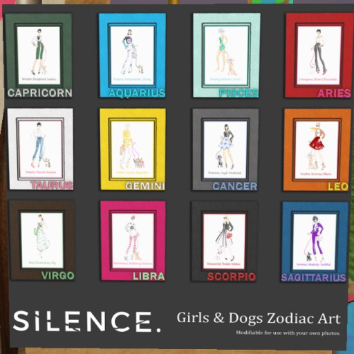 Silence. - Girls & Dogs Zodiac Art - Aquarius
