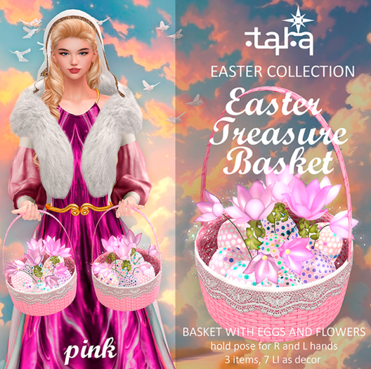 ~TARA~ Easter Treasure Basket (pink)