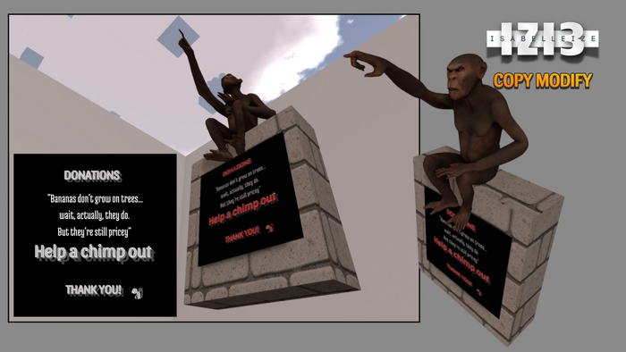 Chimpanzee Donation Decor - Mesh (Copy & Modify)