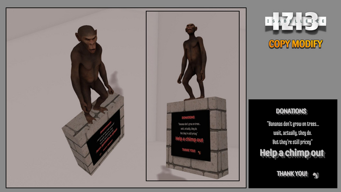 Chimpanzee Donation Decor - Mesh (Copy & Modify) standing