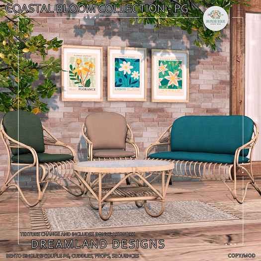 DD Coastal Bloom Rattan Set - PG 