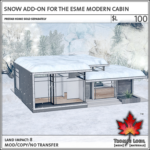 Trompe Loeil - Snow Add-On for the Esme Modern Cabin [mesh]