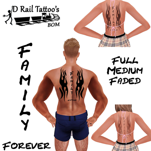Family Forever Back Tattoo – BOM