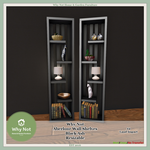 Why Not - Aberlour Wall Shelves Black Ash-Boxed