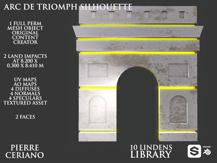 Arc de Triomphe silhouette - 2 LI - FULL PERM Mesh