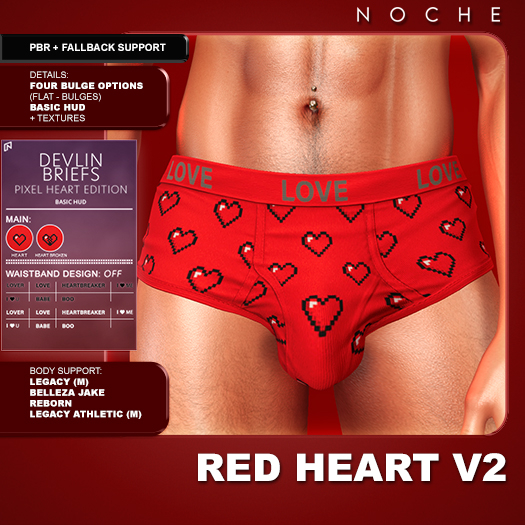 Noche. Devlin Briefs Red Heart