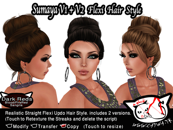^;^CaTwA^;^ Sumaya V1&V2 Hair/Dark Reds