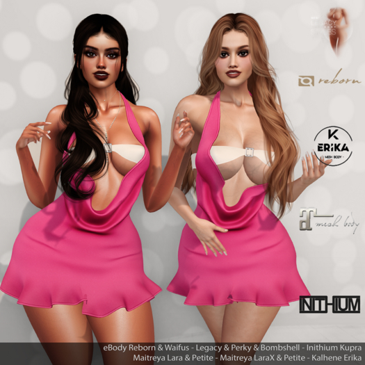 Sage Dress Pink: eBody Reborn & Waifus - Maitreya LaraX & LaraX Petite - Legacy & Bombshell & Perky - Kupra - Erika