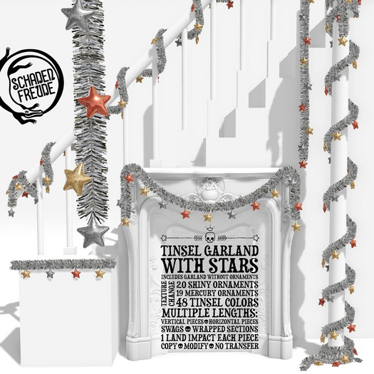 Schadenfreude Tinsel Garland with Stars