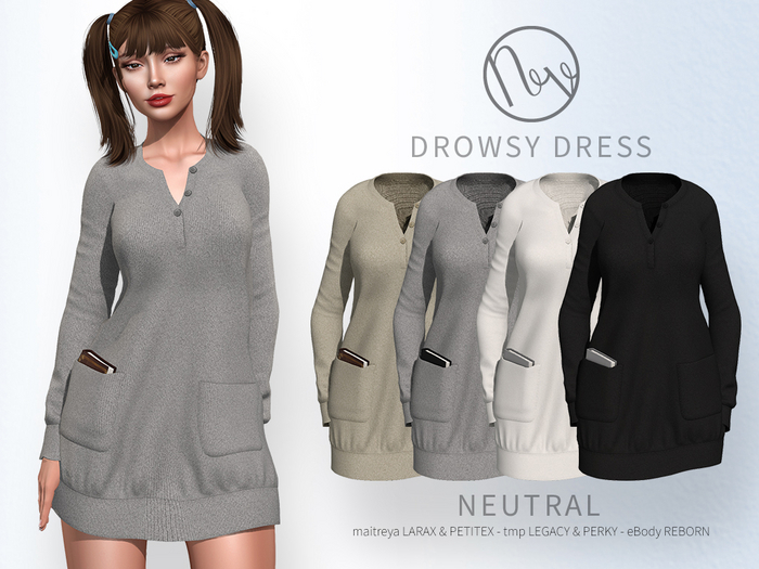neve dress - drowsy neutral