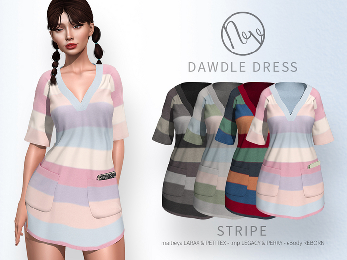 neve dress - dawdle stripe