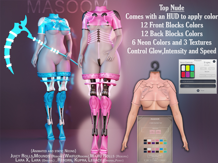  [[ Masoom ]] Cyber Reaper Top - Nude