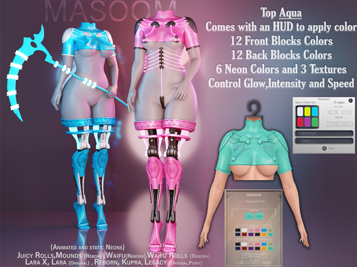  [[ Masoom ]] Cyber Reaper Top - Aqua
