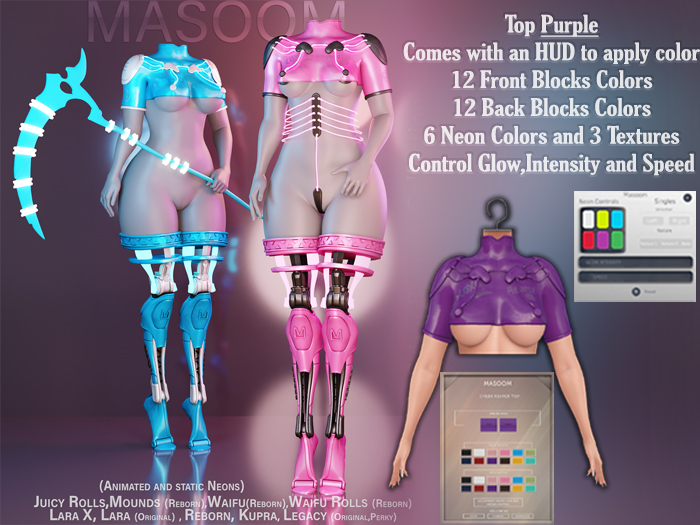  [[ Masoom ]] Cyber Reaper Top - Purple