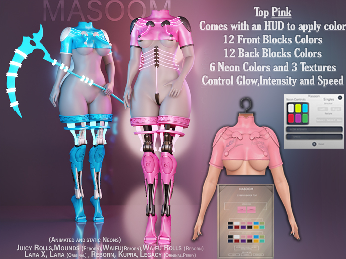  [[ Masoom ]] Cyber Reaper Top - Pink
