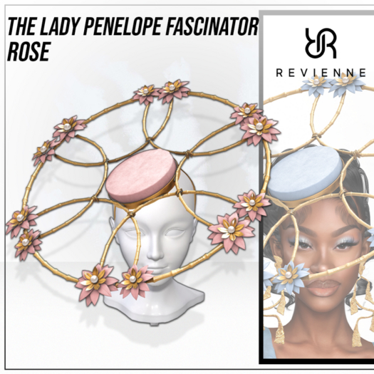 Revienne: The Lady Penelope Fascinator [ROSE]