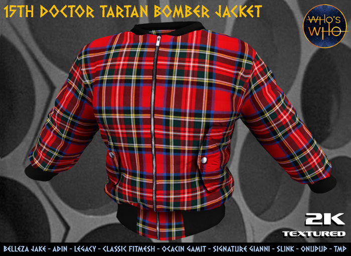 WW 15th Doctor Tartan Bomber Jacket