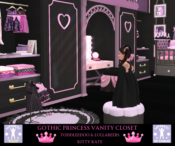 {KK} TD & Lullabeebs Gothic Princess Animated Vanity Closet Set  - Updated with Upsies Autoplay & API