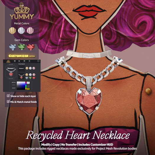 (Yummy) Recycled Heart Necklace (Cardy/Cardo/PMR)