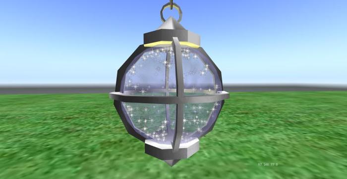 Hanging Globe (pewter) with particle stars