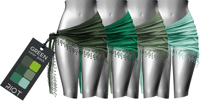 RIOT / Kimiko Wrap Skirt - Green Pack