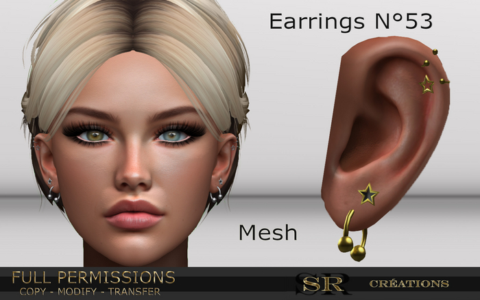 Earrings n 53 Full Permissions (RIGGED)  Box