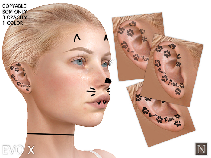 [Nerium] Ear Tattoo - Ear Kitty Kitty (EvoX)