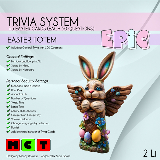 [EPIC Trivia System] Easter Totem (+5 Cards) (ADD ME)