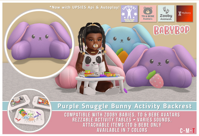 ::bb:: Snuggle Bunny - Activity Backrest - Td/Bebe - Purple
