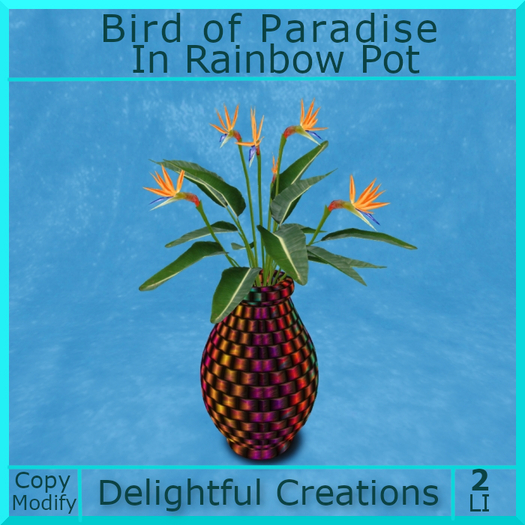 Bird of Paradise in Rainbow Pot