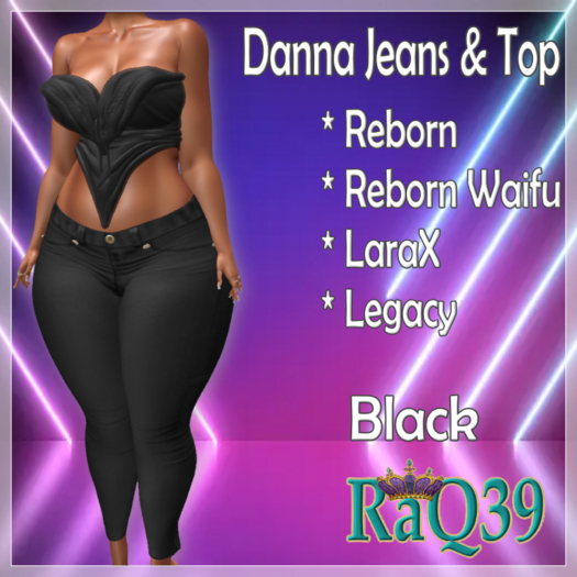 [R39] Danna Jeans & Top-Black