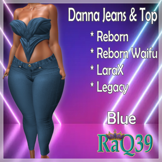 [R39] Danna Jeans & Top-Blue
