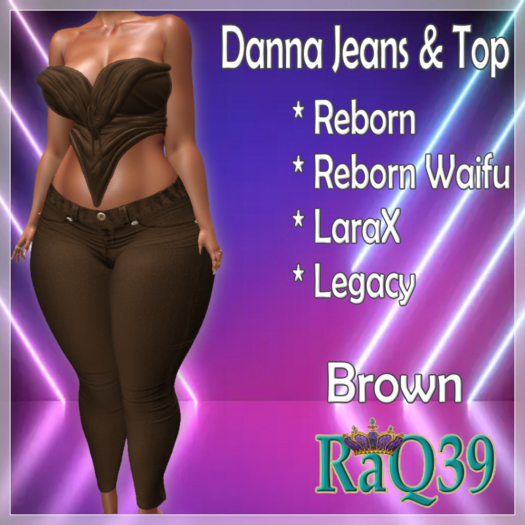 [R39] Danna Jeans & Top-Brown