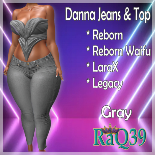 [R39] Danna Jeans & Top-Gray