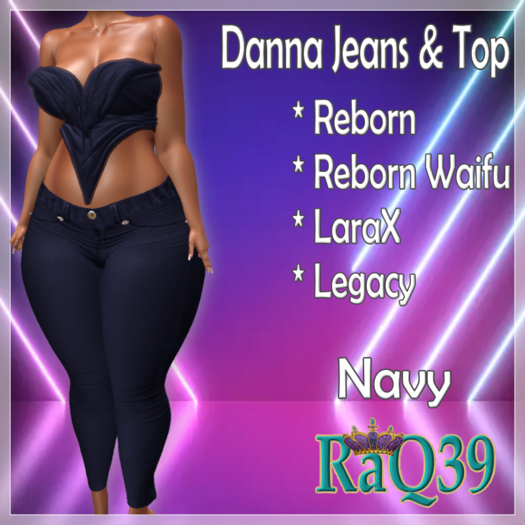 [R39] Danna Jeans & Top-Navy
