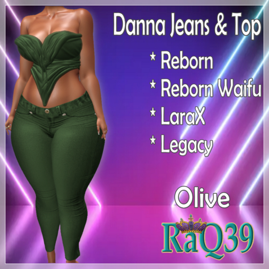 [R39] Danna Jeans & Top-Olive