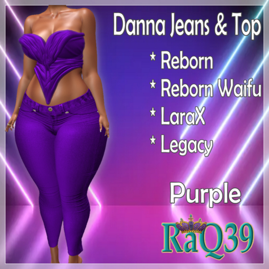 [R39] Danna Jeans & Top-Purple
