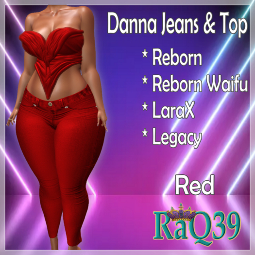 [R39] Danna Jeans & Top-Red
