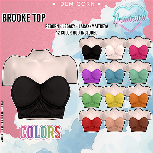 DEMICORN - BROOKE TOP - COLORS SET