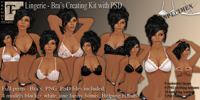 .:TT:. Lingerie - Bra's Creation Kit with PSD