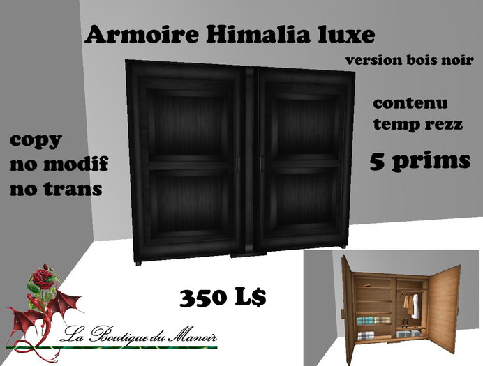 armoire (penderie) himalia noire