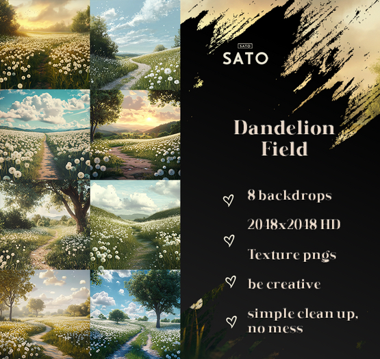 SATO - Dandelion Field backdrops (UNPACK)