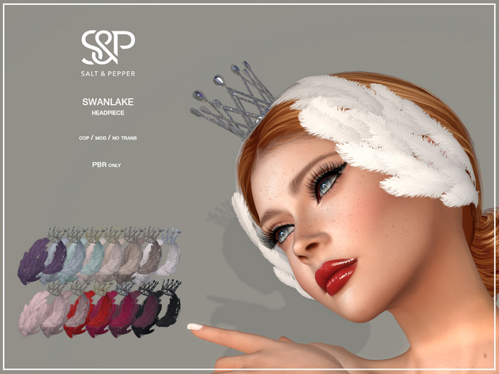 S&P Swanlake headpiece feathers & crown