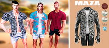 MAZA // SHORT SLEEVE SHIRT // PALM BLACK HAWAIANA