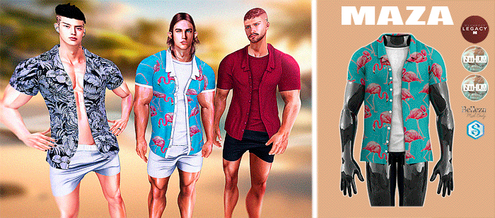 MAZA //  SHORT SLEEVE SHIRT // FLAMINGO