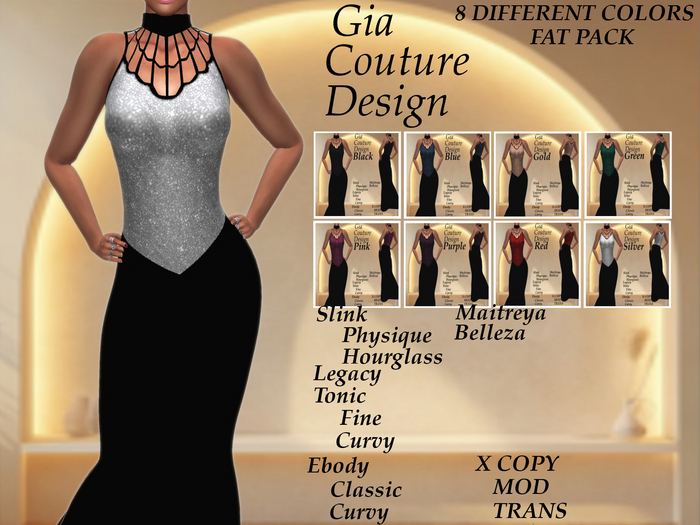 "GCD" Marsha Rhinestone Gowns FAT PACK
