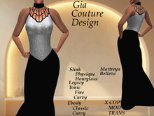 "GCD" Marsha Rhinestone Gowns Silver