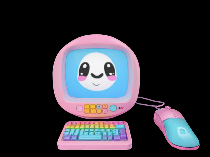 HB: Kawaii Computer prop Statue FuLL PERM